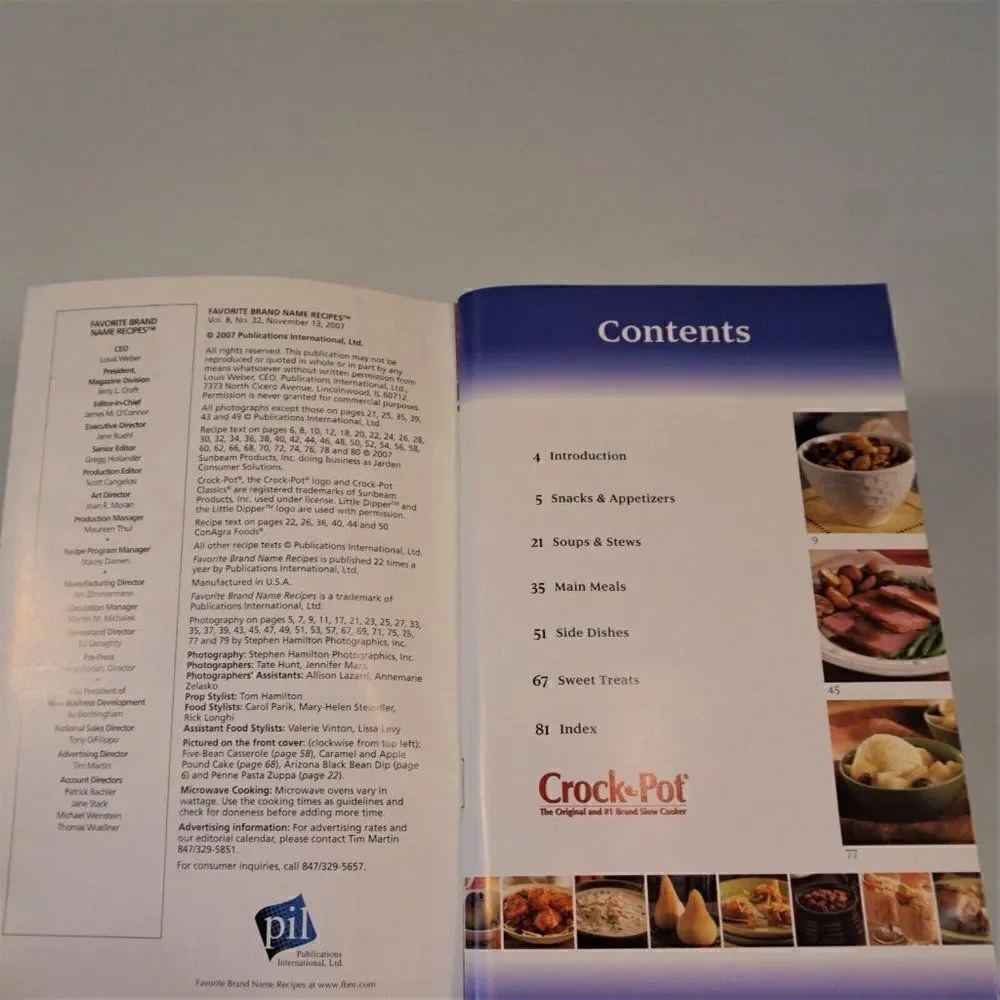 Crock Pot Slow Cooker Tear Out Recipe Card Collection 2007 Paper Back